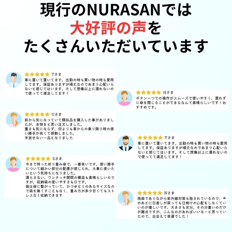 逆折りたたみ傘【NURASAN】特別価格