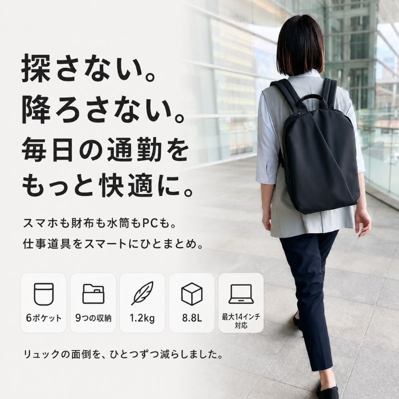 【NEW】探さない、ごちゃつかない快適通勤リュック「QUICK PACK officer 13」 - NIGオンラインストア