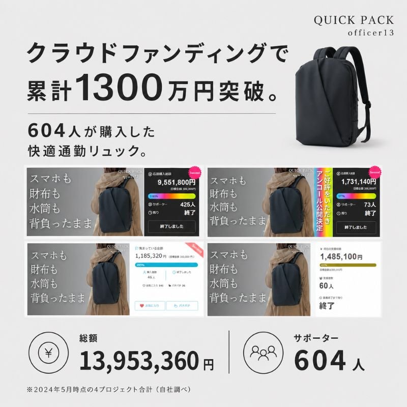 【NEW】探さない、ごちゃつかない快適通勤リュック「QUICK PACK officer 13」 - NIGオンラインストア