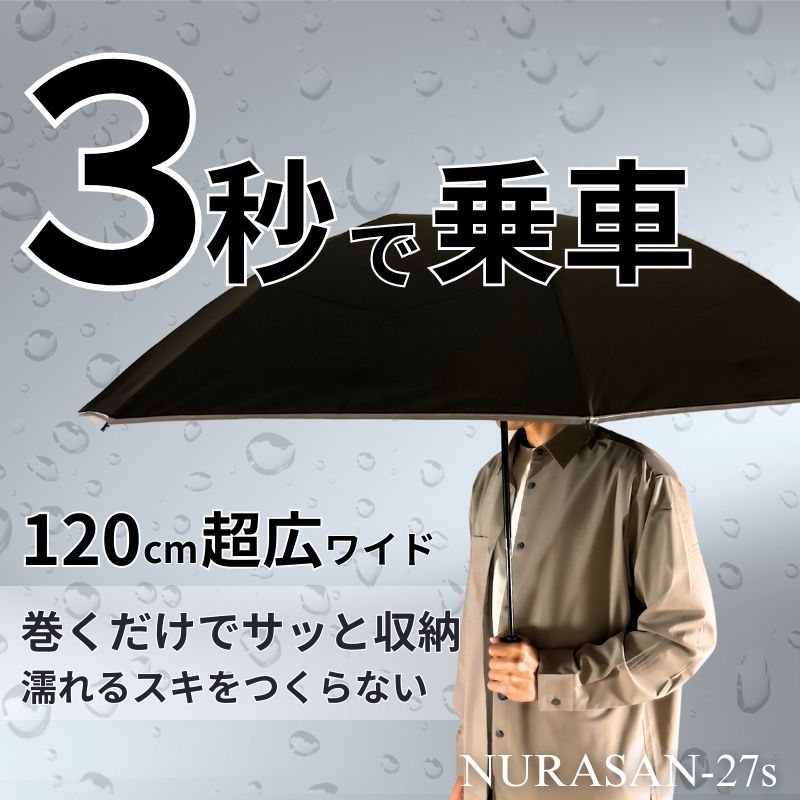 片手で閉じて、たたまず巻くだけ。超広ワイドな雨専用の逆折りたたみ傘「NURASAN - 27s」 - NIGオンラインストア