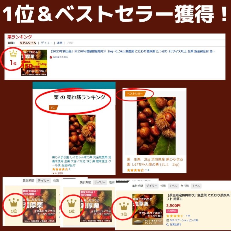 ○○日寝かせて高圧で蒸し焼きにした、こだわりの熟成濃厚焼き栗 - NIGオンラインストア
